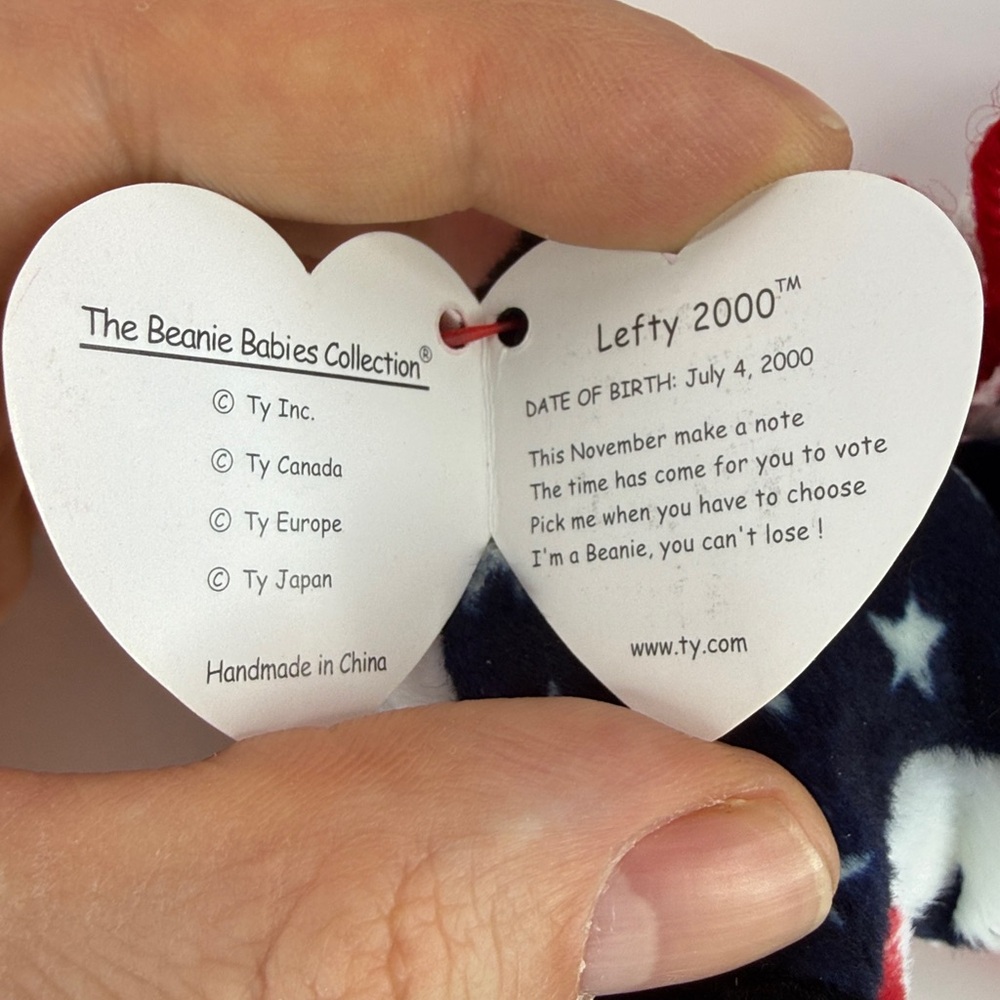 ❤️🇺🇸BEANIE BABY PATRIOTIC BUNDLE - SPANGLE / RIGHTY / LEFTY - Picture 15 of 16